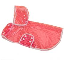 Mediawave Store - 4494 Impermeable para perros y gatos medianos con gorro para la lluvia Color: Rosa - Talla: l