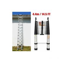 Dayplus - 4.4m Aluminium Folding Telescopic Step Ladder Multi-Purpose Extendable Loft Hook