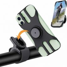 4.5-7 Pouces Smartphones Support Téléphone Vélo, Support Téléphone Moto 360° Rotation, Universel Porte Telephone Velo pour Trotinette Electrique,