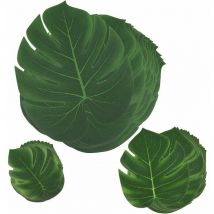 Hoopzi - 45 pieces] Tropical leaves, jungle decoration palm leaves jungle beach theme party wedding decorations table decoration