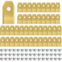 Odipie - 45 Stück Titan-Rasenmähermesser, Roboter-Rasenmähermesser für Husqvarn/Automower/Yardforce/Gardena mit Schrauben, Ersatzmesser für Modelle