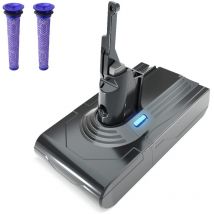 Stanew - 4500mAh 21.6V Batterie pour Dyson aspirateurs V8 Absolute V8 Animal V8 Fluffy SV10 Batterie de Remplacement pour Dyson avec 2 Filtres