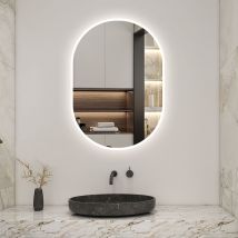 Miroir de salle de bain ovale 45x75 cm, anti-buée + mémoire + dimmable - Biubiubath