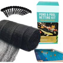 Yozhiqu - 4,5m x 6m Filet pour Bassin à Koï Noir, Couverture en Filet à Mailles Fines - Protège Les Poissons Koï des Oiseaux, des Chats, des