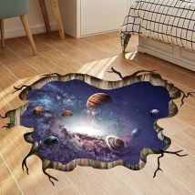 47.2 '' x 31.5 '' Énorme 3d Espace Autocollants Muraux Voie Lactée Planète Amovible Grand Mur Plancher Plafond Stickers Art Décorations Décor Pour