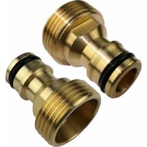47449 – 2 männliche Adapter 3/4'' – Schnellkupplung für Wasserhahn – Außengewinde – Wasserhahnnase – Zubehör/Gartenwerkzeug/Sanitär/Bewässerung –