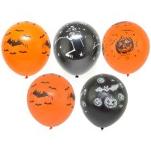 48Pcs Halloween Printed Latex Balloons Spooky Party Supplies Trick Treat Fun 12'