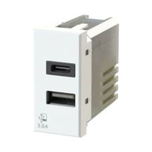 Prise usb 4Box 3.0A usb pour série Bticino Axolute series blanc 4B.HC.USB.30