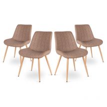 4er Set Esszimmer Bürostuhl gepolsterte Rückenlehne beige ena latte mchaus