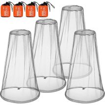 4 Pack Mosquito Net Head Mesh Neck Fly Net, Ignore Ums Insect Mosquito Head Protection Net for Outdoor Hiking Camping Mountaineering Hiking (Gray)