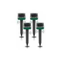 Deckon - 4er-Pack solarbetriebene Maulwurfabwehrpfähle – Ultraschall-Maulwurfvertreiber – solarbetriebener Maulwurfvernichter für Maulwürfe,