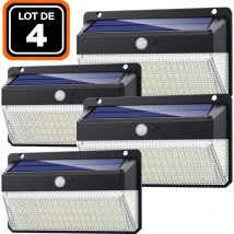 4ER-PACK solarstrahler bewegungsmelder 228 st. led 2000 lumen
