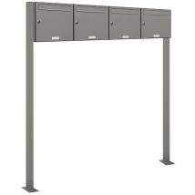4er Premium Standbriefkasten ral 9007 freistehend Postkasten Ständer 4x1