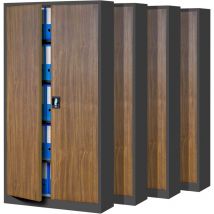 Jan Nowak - 4er Set Aktenschrank C001H Büroschrank Metallschrank Stahlschrank Werkzeugschrank Stahlblech Pulverbeschichtet Flügeltürschrank