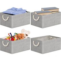 Paryou - 4er-Set Aufbewahrungsbox aus Stoff, 40 x 30 x 20 cm, faltbarer Aufbewahrungskorb, Aufbewahrungsbox mit Griffen, Aufbewahrungsbox für
