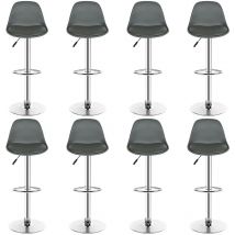 Skecten - 8er set Barhocker Barstuhl Tresenhocker Barsessel höhenverstellbar 360° drehbar Kunstleder,Grau