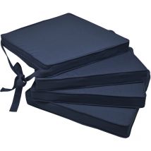 4er Set Beautissu Stuhlkissen Loft sk Dunkelblau