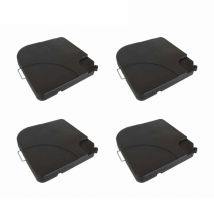 4er-Set Chillvert Sonnenschirmständer 50x50x6 cm aus hochwertigem und widerstandsfähigem Harz Farbe Schwarz.