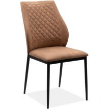 4er-Set Stühle aus gestepptem Stoff mit Metallgestell, 48 cm – LILLIE