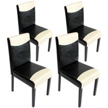 4er-Set Esszimmerstuhl Stuhl Küchenstuhl Littau schwarz-weiß, dunkle Beine