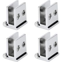4er Set Glastürscharniere 0° Öffnungswinkel Klemmscharniere für Küchenschrank, Vitrine, Dusche, für 5mm dickes Glas