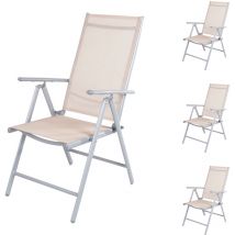 4er Set Hochlehner Silbergrau/Beige 7 Positionen-MMC5000B-4