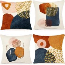 4er-set Kissenbezüge 45x45 Cm, Dekorative Kissen Mit Geometrischem Muster, Leinen-sofakissen-set Für Wohnzimmer, Schlafzimmer, Outdoor-kissenbezug