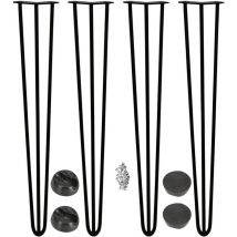4er-Set Metall Haarnadel Tischbeine 28 Zoll/71cm Höhe 3 Streben Möbelbeine diy für Couchtische, Schreibtische, Nachtständer oder Stühle, Schwarz