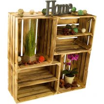 4er set Obstkisten 'Johanna' geflammt mix mit Längs