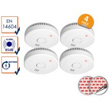 4er Set optische Rauchmelder din 14604 mit Magnethalter