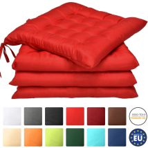 4er Set Sitzkissen Bodenkissen Lea Rot