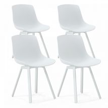 4er-Set skandinavische Stühle Weiß