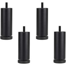 4er-set Sofabeine Aus Aluminiumlegierung – Höhenverstellbar – Ersatz-schrankbeine – M8-gewinde – Schwarz – 15 Cm