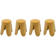 4er Set stapelbare Hocker, strukturierter Bouclébezug - Sweeek
