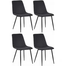 4er Set Esszimmerstühle Telde Stoff schwarz