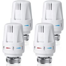 4er-Set Thermostat-Heizkörperventil Dolaso Thermostat-Heizkörperkopf M30 x 1,5, Thermostat-Heizkörperventil für Zuhause und Büro,