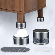 4er-Set verstellbare Bett- und Möbelerhöhungen, verstellbare Möbelbeine aus Metall, höhenverstellbar