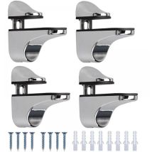4er-set Verstellbare Wandhalterungen Für Glasregale – Einnenffer – Sichere Montage Bis Zu 11 Mm Dicke, Ideal Für Bücherregale Und Stauräume