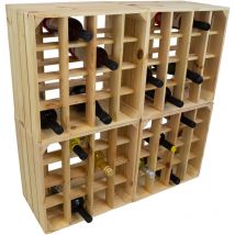 4er Set Weinregal '16er' Natur Weinschrank Weinaufbewahrung Weinablage Weinkiste Holzkiste Flaschenregal