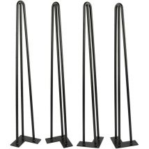 4er Tischbeine Hairpin Leg Schwarz Haarnadelbeine Tischgestell Stahl 41/71cm[71cm-3 Streben]