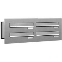 4er V2A Edelstahl Briefkastenanlage für Mauerdurchwurf