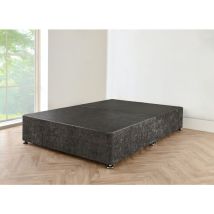 4FT Charcoal chenille Divan Bed with no mattress