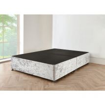4FT Silver crushed velvet Divan Bed with mattress
