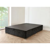 4FT6 Black chenille Divan Bed with mattress