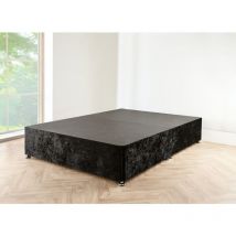 4FT6 Black crushed velvet Divan Bed with no mattress