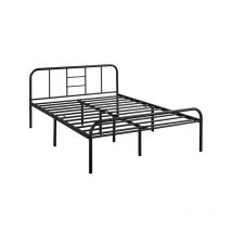 4ft6 Double Metal Bed Frame Iron Bed Foundation,Black - Yaheetech