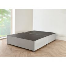 4FT6 Grey suede Divan Bed with mattress