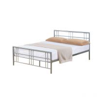 Comfy Living - 4ft6 Metal Bed Frame in Silver
