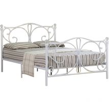 Comfy Living - 5ft Metal Bed Frame in White