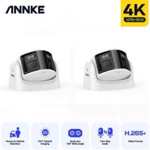 Annke - 4K 2 caméra panoramique double objectif Protection de sécurité ir extérieure H.265 + 2 voies Audio cctv Surveillance caméra vidéo Poe vue